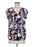 DR2 100% Polyester Blue Short Sleeve Blouse Size M - photo 1