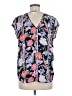 DR2 100% Polyester Blue Short Sleeve Blouse Size M - photo 2