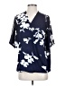 IMAN Blue Short Sleeve Blouse Size S - photo 1