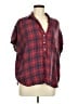 Grayson Plaid Red Short Sleeve Blouse Size Med (3) - photo 1