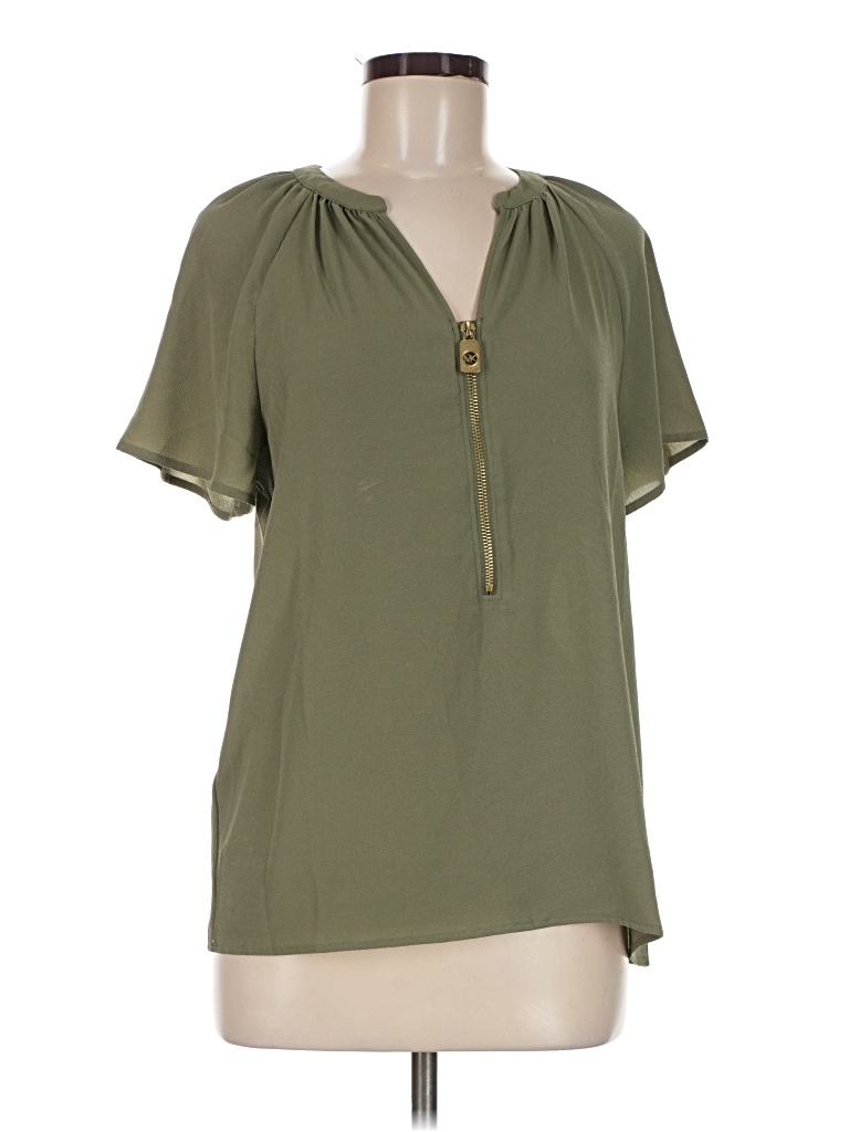 Pre-owned Michael Michael Kors Short Sleeve Blouse In Green