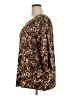 Emily Daniels Animal Print Brown 3/4 Sleeve Top Size 2X - photo 5