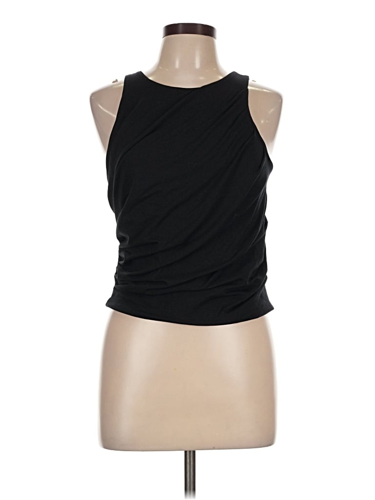 Pre-owned Open Edit Sleeveless Top Black Halter Neckline Tops