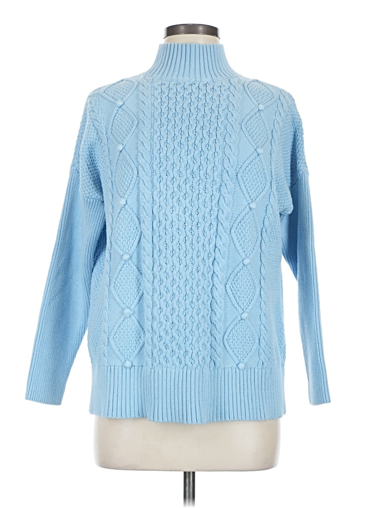 Pre-owned Jcrew Turtleneck Sweater In Blue