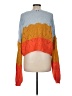 Crescent Color Block Orange Pullover Sweater Size M - photo 2