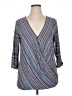 Jessica Simpson Stripes Blue 3/4 Sleeve Blouse Size XL - photo 1