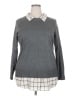 Torrid Checkered-gingham Gray Pullover Sweater Size 2X Plus (2) - photo 1