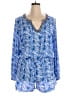 Lilly Pulitzer 100% Polyester Chevron-herringbone Blue Romper Size XL - photo 1