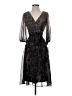 DKNY 100% Polyester Animal Print Black Cocktail Dress Size 0 - photo 1