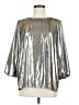 Ann Taylor 100% Polyester Metallic Silver 3/4 Sleeve Blouse Size M - photo 1