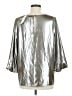 Ann Taylor 100% Polyester Metallic Silver 3/4 Sleeve Blouse Size M - photo 2