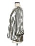 Ann Taylor 100% Polyester Metallic Silver 3/4 Sleeve Blouse Size M - photo 5