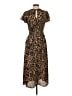 Sienna Sky 100% Polyester Animal Print Brown Casual Dress Size S - photo 2