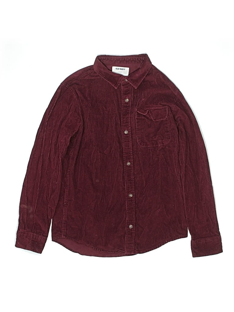 Pre-owned Old Navy Kids' Long Sleeve Button Down Shirt In Burgundy
