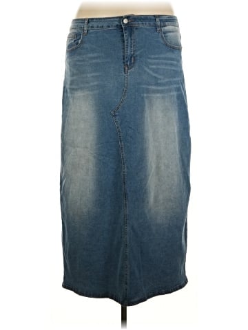 Shein Curve Denim Skirt (view 1)