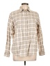 Uniqlo Checkered-gingham Tan Long Sleeve Button-Down Shirt Size L - photo 1