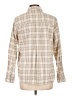 Uniqlo Checkered-gingham Tan Long Sleeve Button-Down Shirt Size L - photo 2