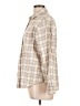 Uniqlo Checkered-gingham Tan Long Sleeve Button-Down Shirt Size L - photo 5