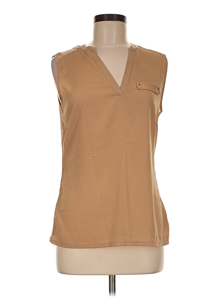 Pre-owned The Limited Sleeveless Blouse In Tan