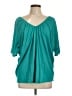 Express 100% Cotton Teal 3/4 Sleeve Blouse Size L - photo 1