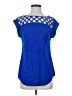 Express Solid Blue Short Sleeve Top Size XS - photo 1