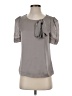 Isabel 100% Silk Gray Short Sleeve Silk Top Size S - photo 1