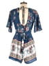 THREE PINK HEARTS Paisley Blue Romper Size M - photo 2