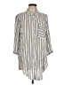 Vixbe 100% Rayon Stripes Ivory 3/4 Sleeve Button-Down Shirt Size L - photo 1