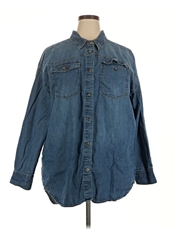 Sofia Jeans by Sofia Vergara Long Sleeve Button-Down Shirt (view 1)