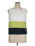 Perceptions 100% Polyester White Green Sleeveless Top Size 16 - photo 1
