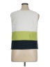 Perceptions 100% Polyester White Green Sleeveless Top Size 16 - photo 2