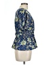 Eclair Blue Short Sleeve Blouse Size L - photo 4