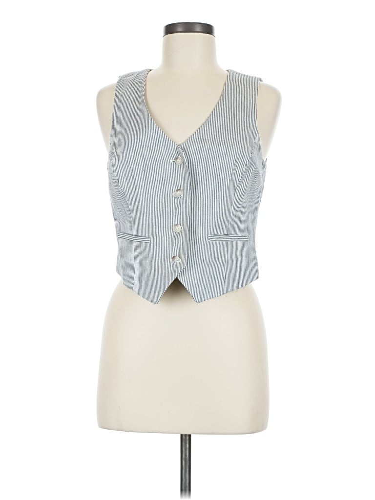 Antonio Melani Sleeveless Button Down Shirt In Blue