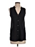 Mango Black Sleeveless Button-Down Shirt Size 2 - photo 1