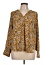 Ann Taylor Animal Print Gold Long Sleeve Blouse Size L - photo 1