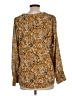 Ann Taylor Animal Print Gold Long Sleeve Blouse Size L - photo 2