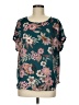Maurices 100% Polyester Floral Teal Short Sleeve Blouse Size M - photo 1