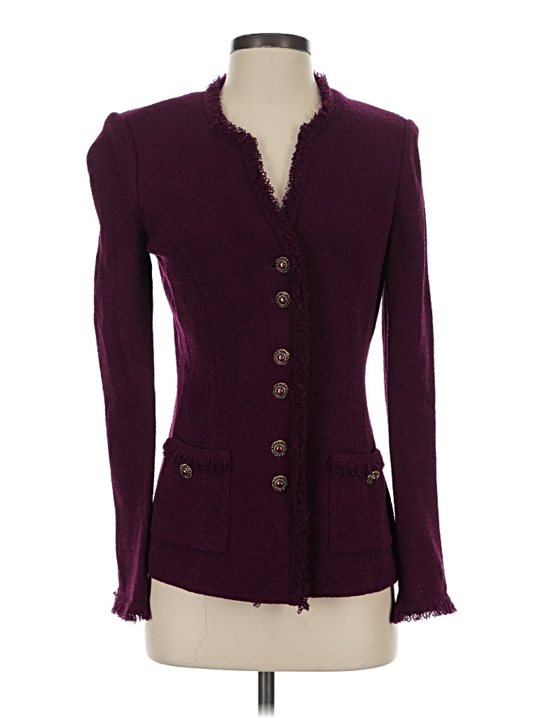 Pre-owned St. John Collection By Marie Gray Blazer Jacket In Burgundy