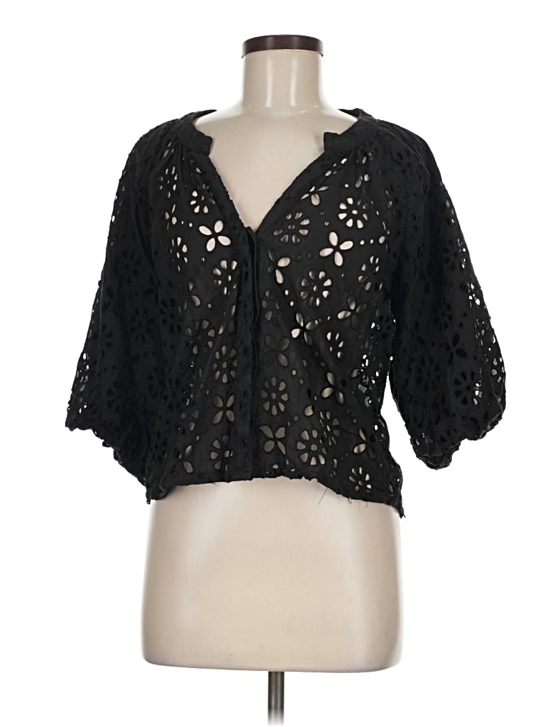 Pre-owned Joe's Jeans 3/4 Sleeve Blouse In Black