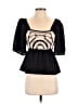 Sarah Hann 100% Polyester Black Short Sleeve Top Size XS - photo 1