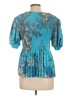 Current Air 100% Polyester Teal Short Sleeve Blouse Size L - photo 2