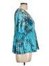 Current Air 100% Polyester Teal Short Sleeve Blouse Size L - photo 4