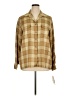 Evan Picone Plaid Tan Long Sleeve Button-Down Shirt Size 16 - photo 1