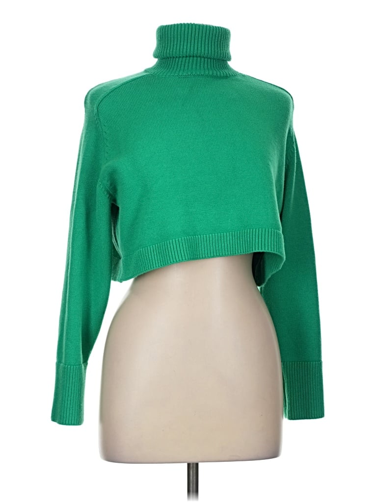 Pre-owned Zara Turtleneck Sweater In Green