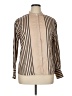 Unbranded 100% Polyester Stripes Tan Long Sleeve Blouse Size XL - photo 1