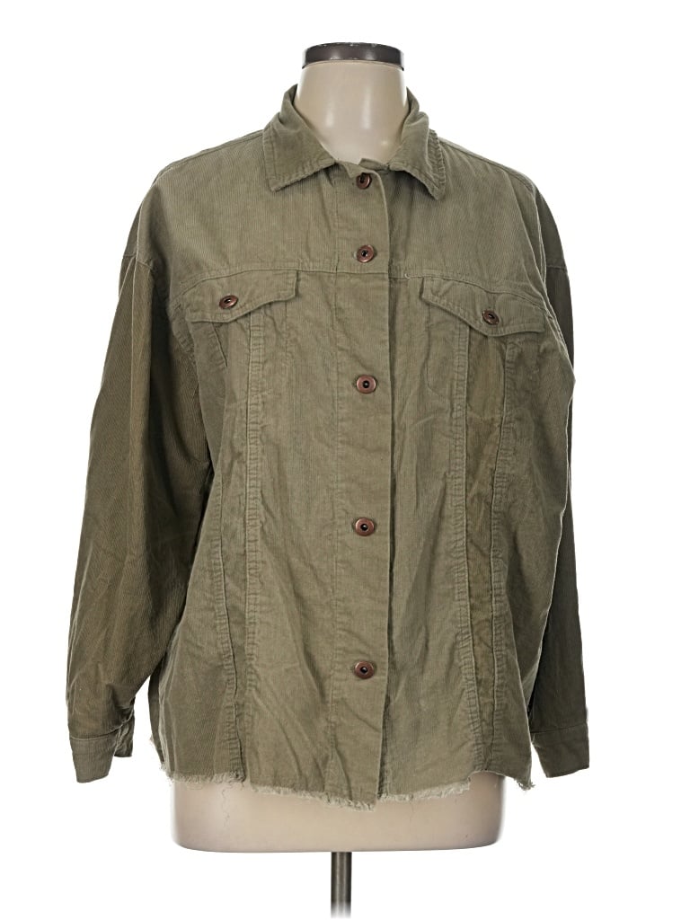 Pre-owned Altar'd State Long Sleeve Button Down Shirt In Green