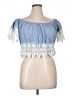 iris 100% Cotton Blue Short Sleeve Top Size XL - photo 1