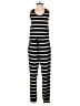 REORIA Stripes Black Jumpsuit Size S - photo 1