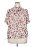 Shein Curve Floral Multi Color Ivory Short Sleeve Blouse Size 18 Plus (3) - photo 1
