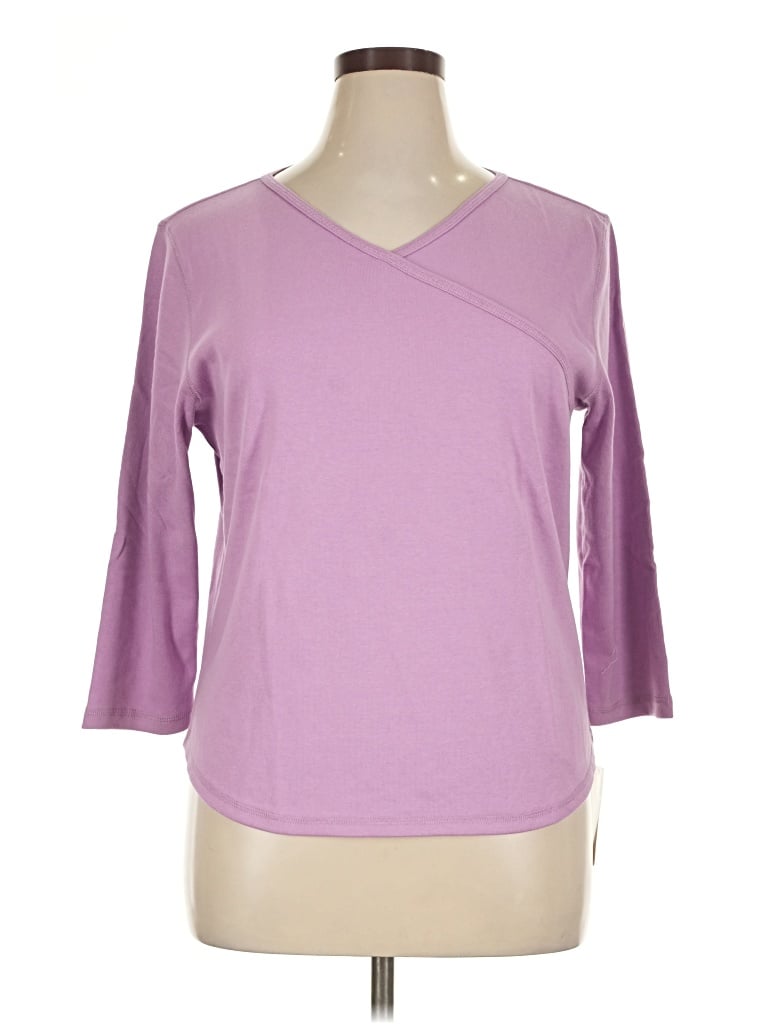 Liz Claiborne 3/4 Sleeve T-shirt In Purple